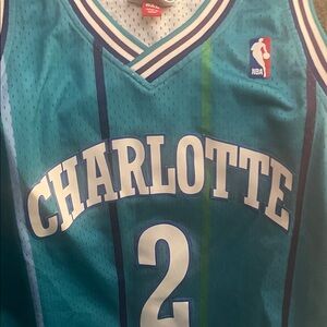 Mitchell & Ness Charlotte Hornets Teal Larry Johnson Swingman Jersey